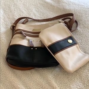 BNWT leather color blocking crossbody purse